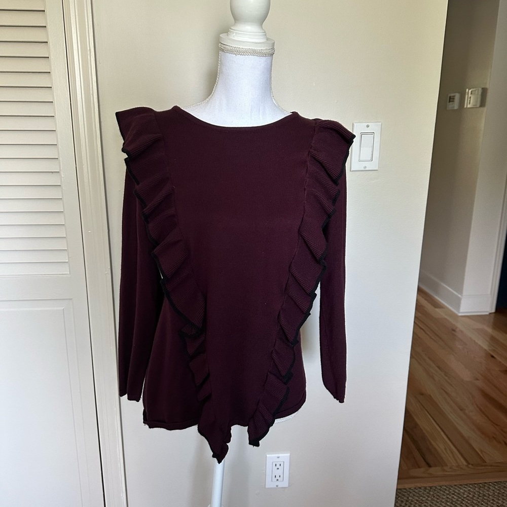 Saks Fifth Avenue Classic Sweater with ruffle perfect for day or night!!!